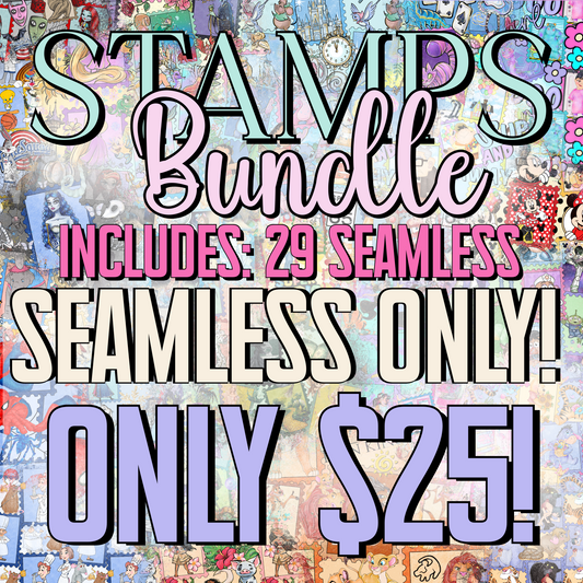 SEAMLESS ONLY! (LICENSE NOT INCLUDED! Stamps Part 1 & 2 SEAMLESS Digital image PNG