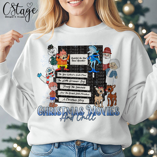 Xmas Movies & Chill Digital Image PNG