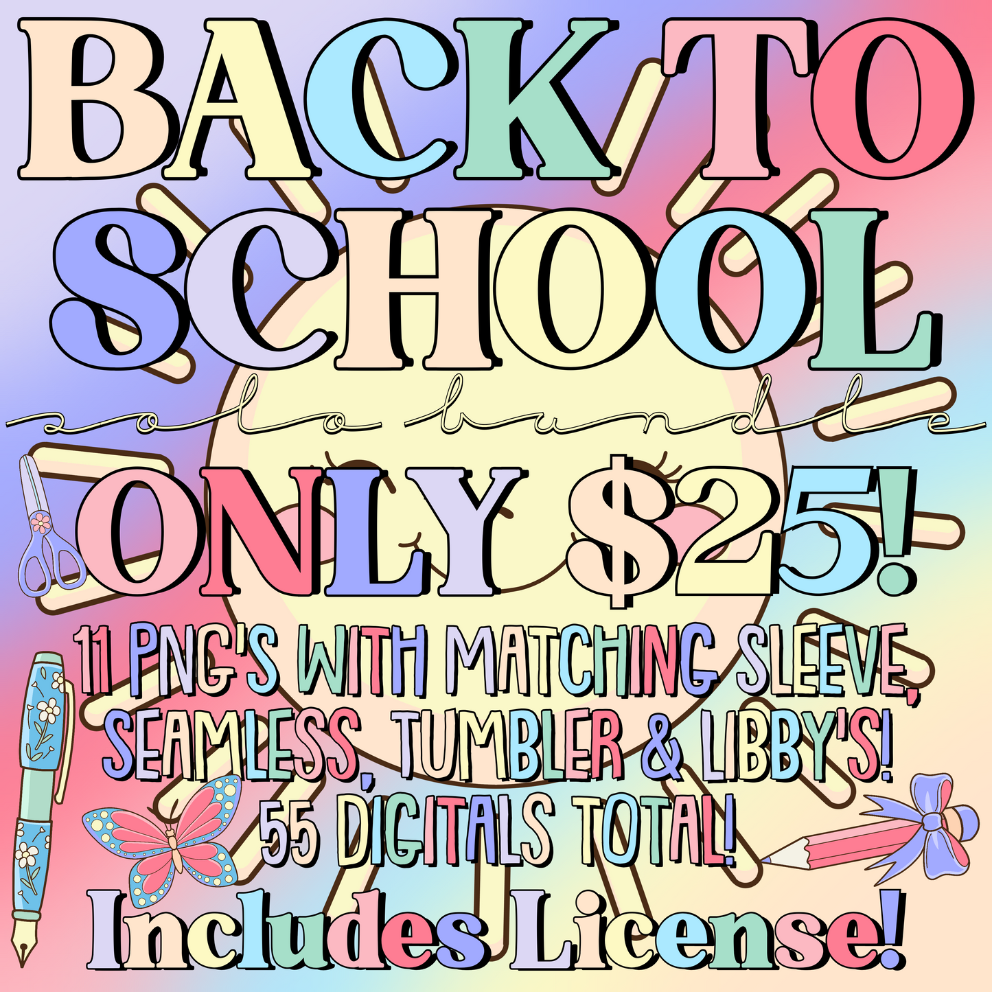 Back to School Mini solo Bundle Digital Images PNG