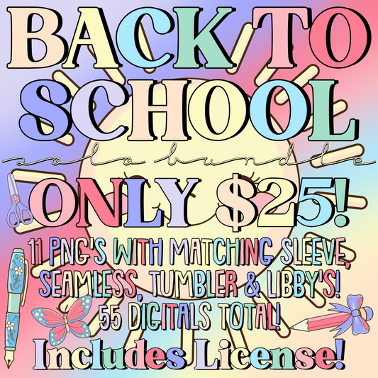 Back to School Mini solo Bundle Digital Images PNG