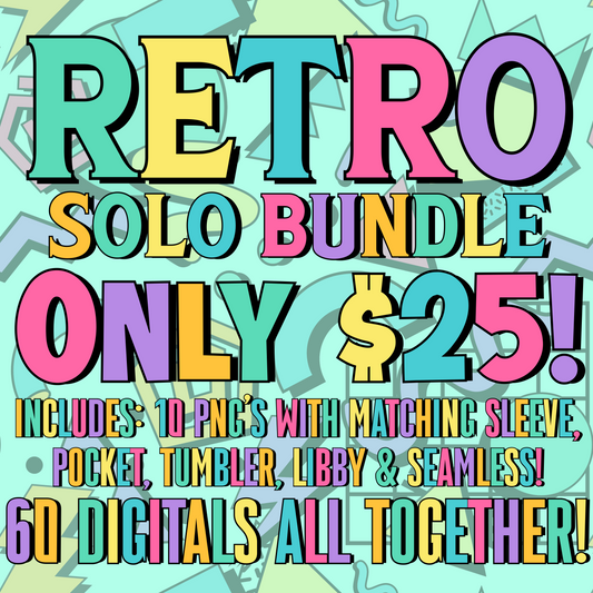 Retro Nostalgic Solo Bundle Digital Images PNG