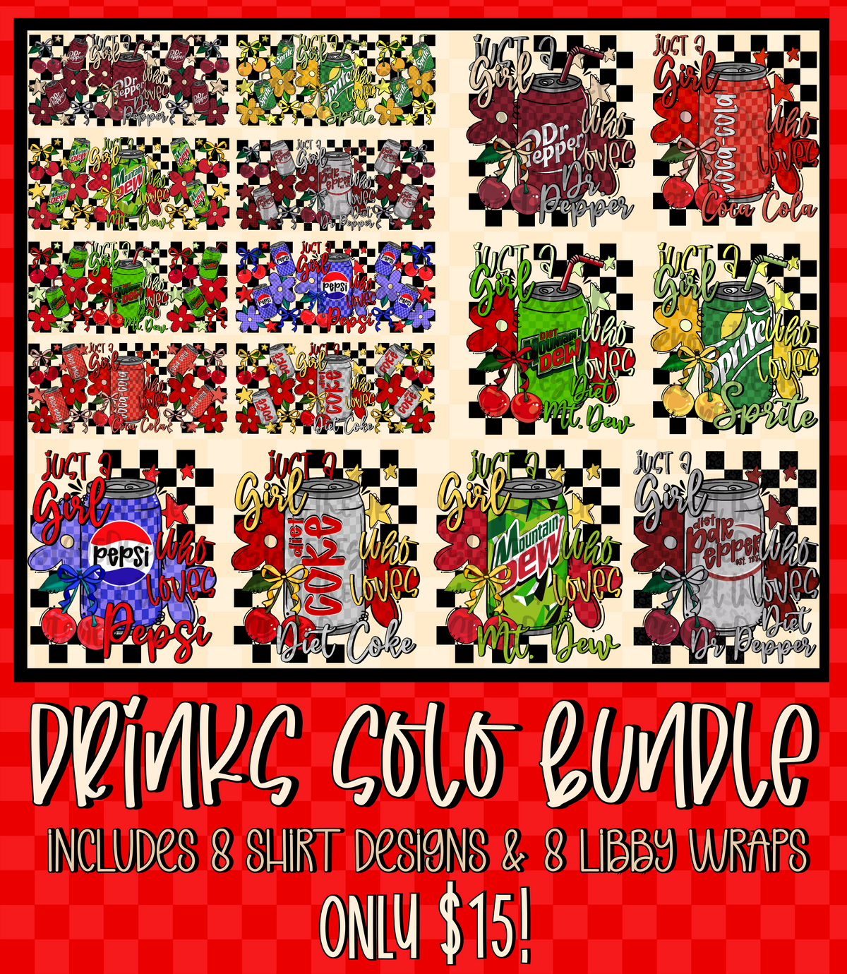 Drinks Solo Bundle Digital Images PNG