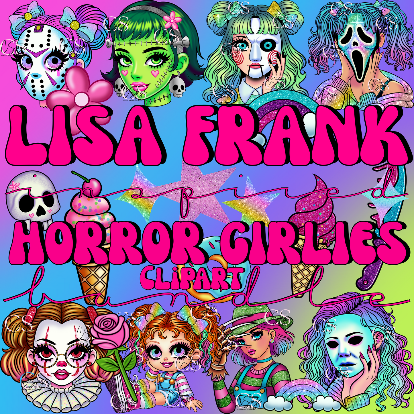 LF Inspired Horror Girlies Clipart Bundle