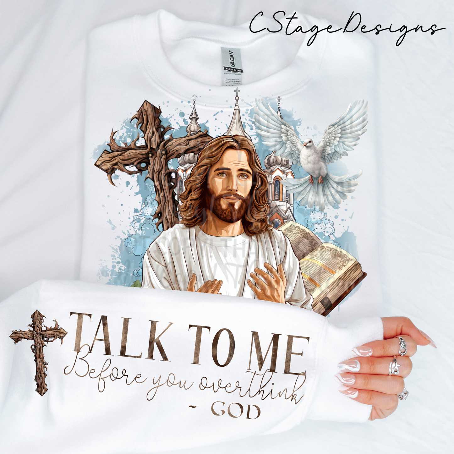 Talk to me before you overthink- God Digital Image PNG