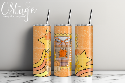 Pumpkin Fall Vibes 20oz Tumbler digital image png