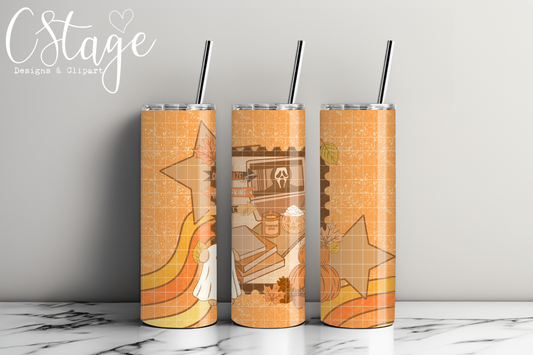 Pumpkin & Ghost Movies 20oz Tumbler digital image png