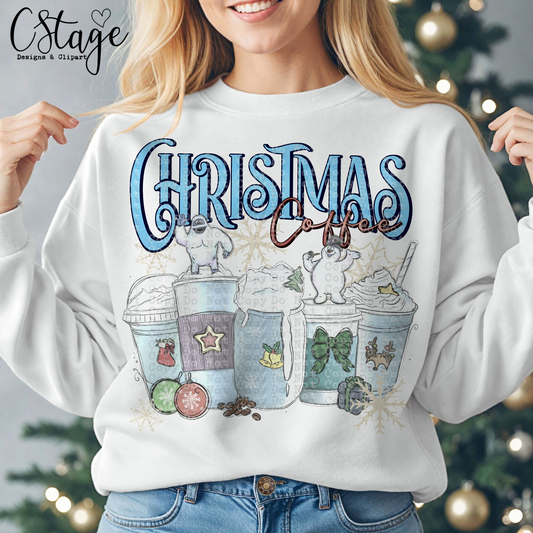 Christmas Coffee Digital Image PNG