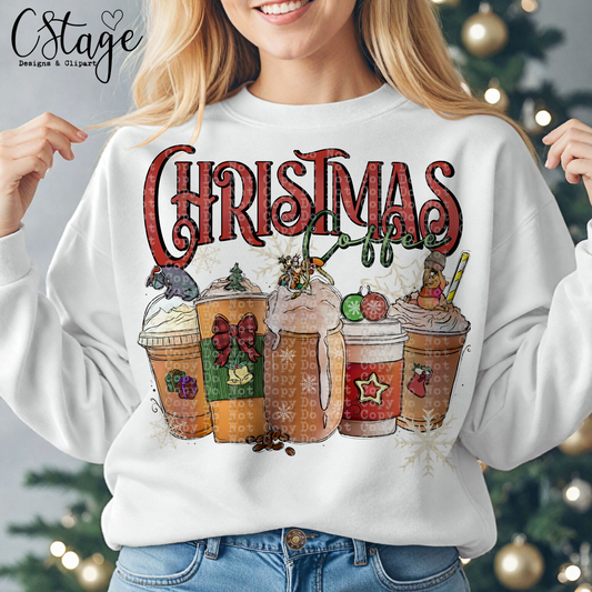 Christmas Coffee Digital Image PNG