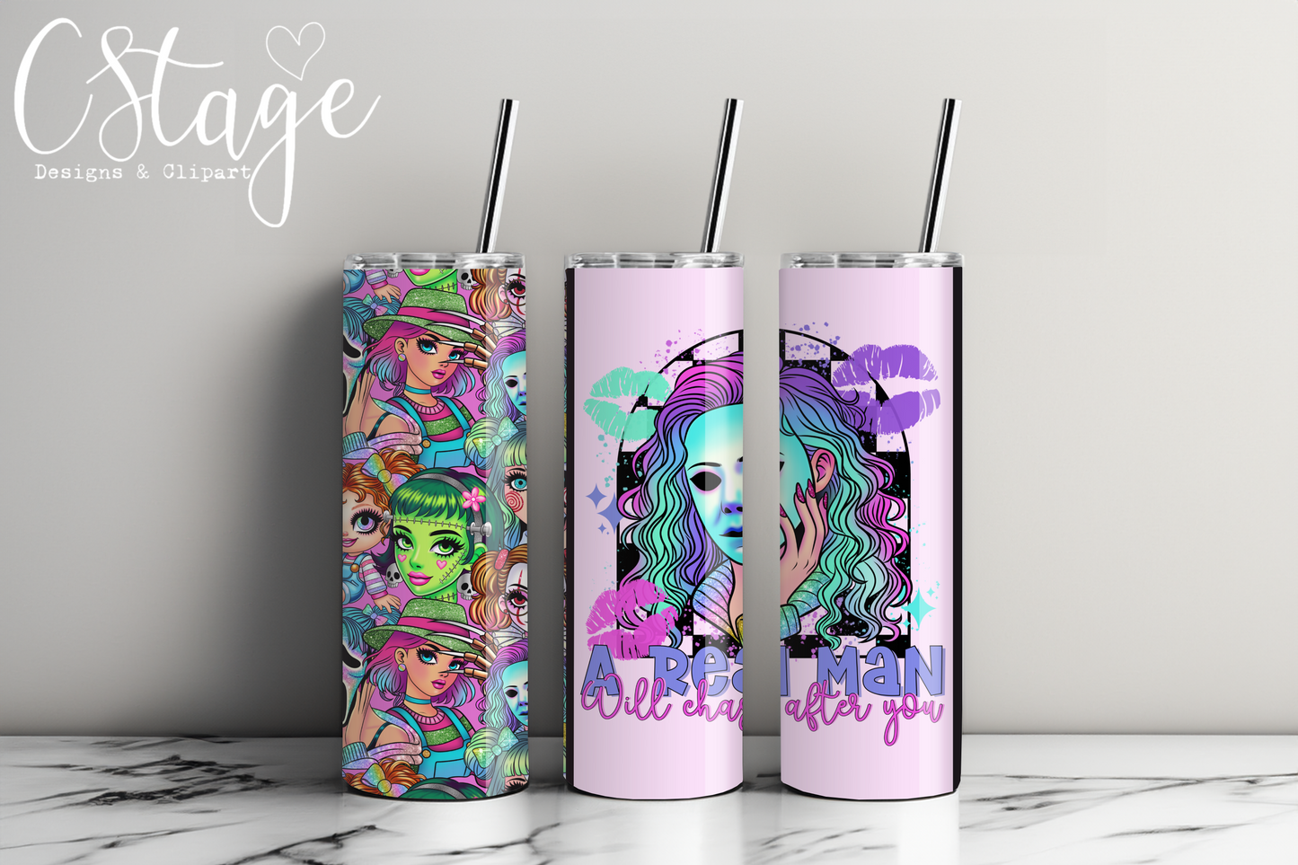 Real Men 20oz Tumbler Digital Image PNG