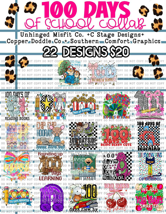 100 Days of School Collab w/ Unhinged Misfit Co, Cooper Doodle Co & Comfort Graphics