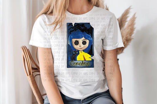 button eyed girl card png