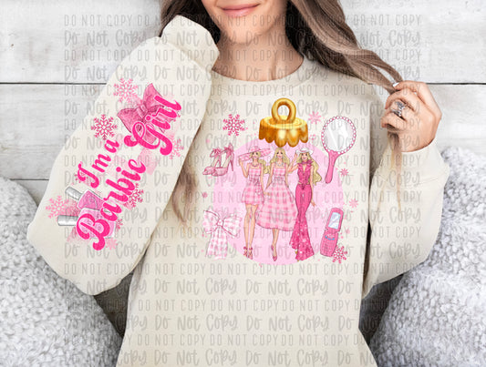 girl dressed in pink with sleeve png