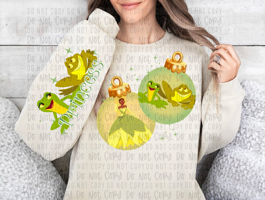 girl in green dress ornaments png