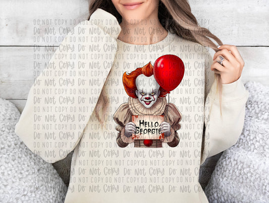 hello with red balloon png