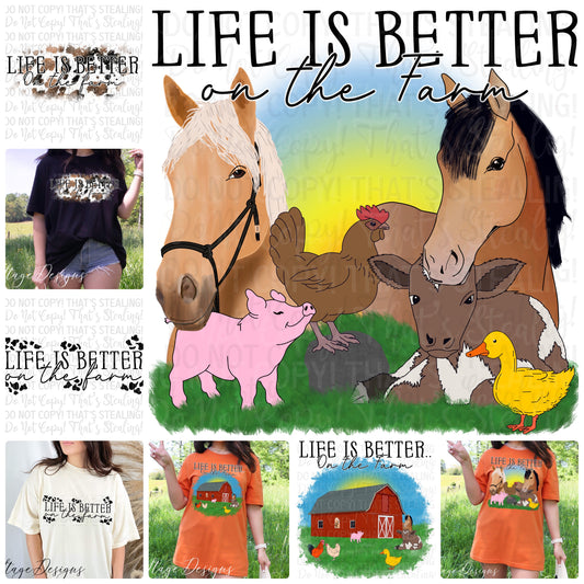 Life is better on the farm Bundle Digital Images PNG