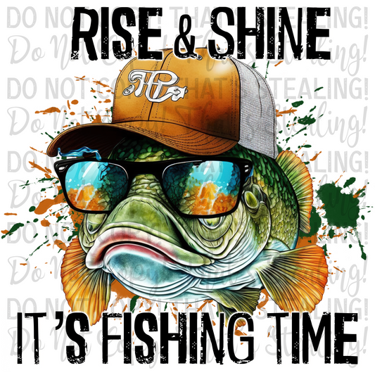 "Rise & Shine, its Fishing Time" Digital Image PNG