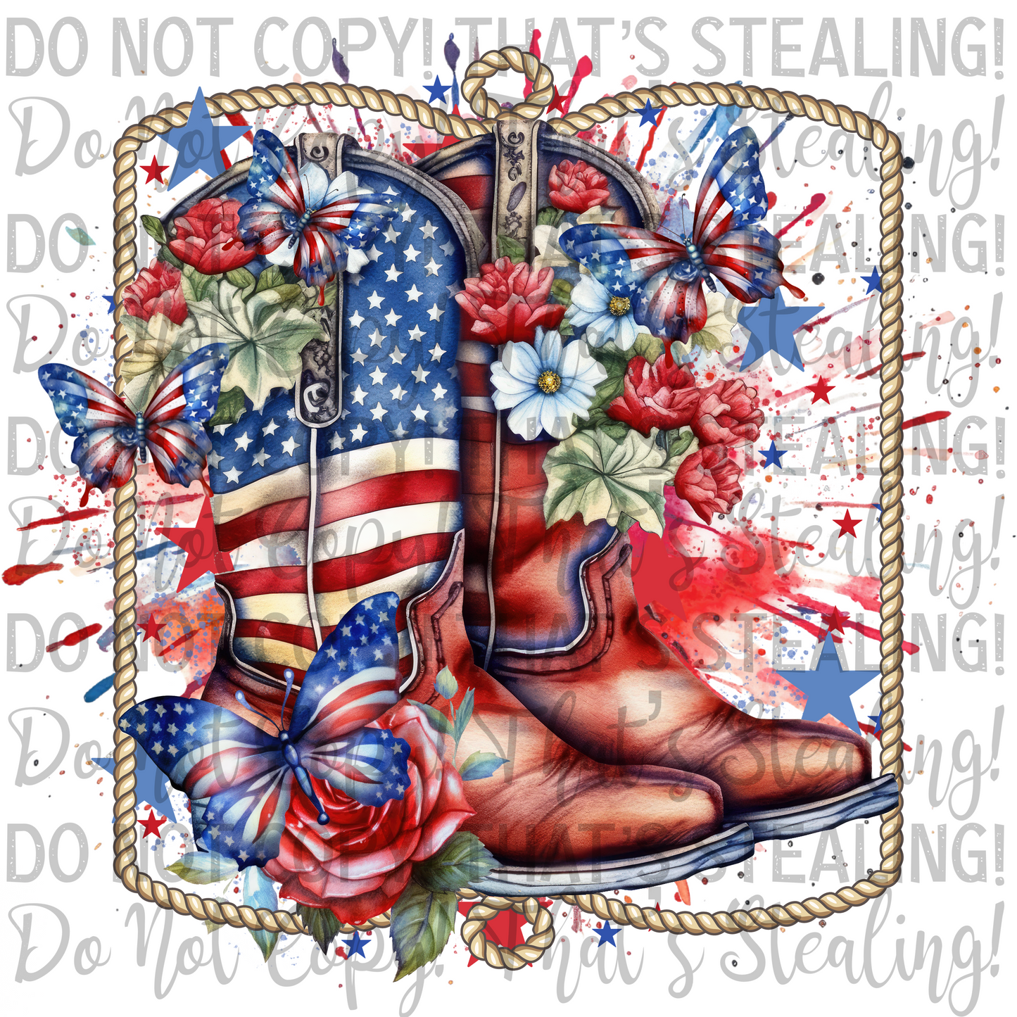 4th of July 3 in 1 Digital Design PNG