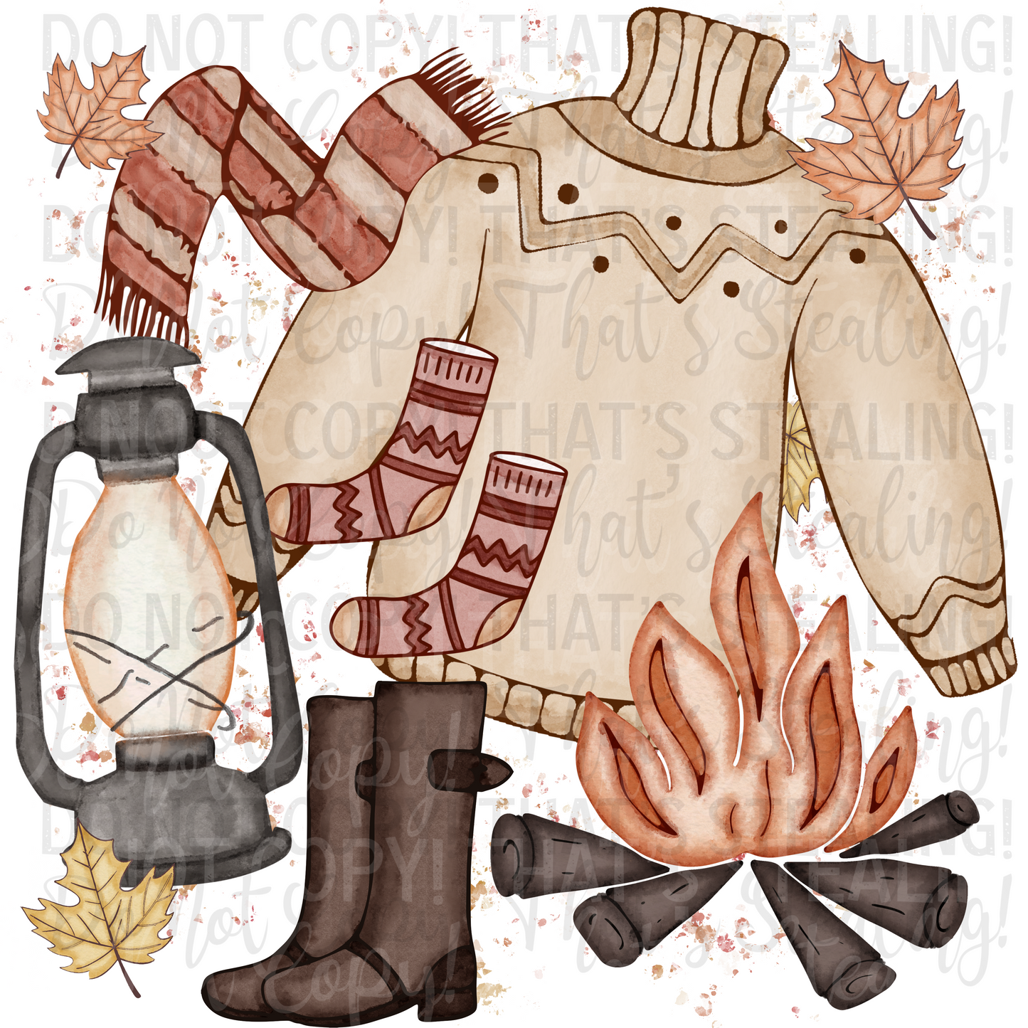 Bonfire, Sweater, Cozy Socks & Boots.. My kinda night Digital Image PNG