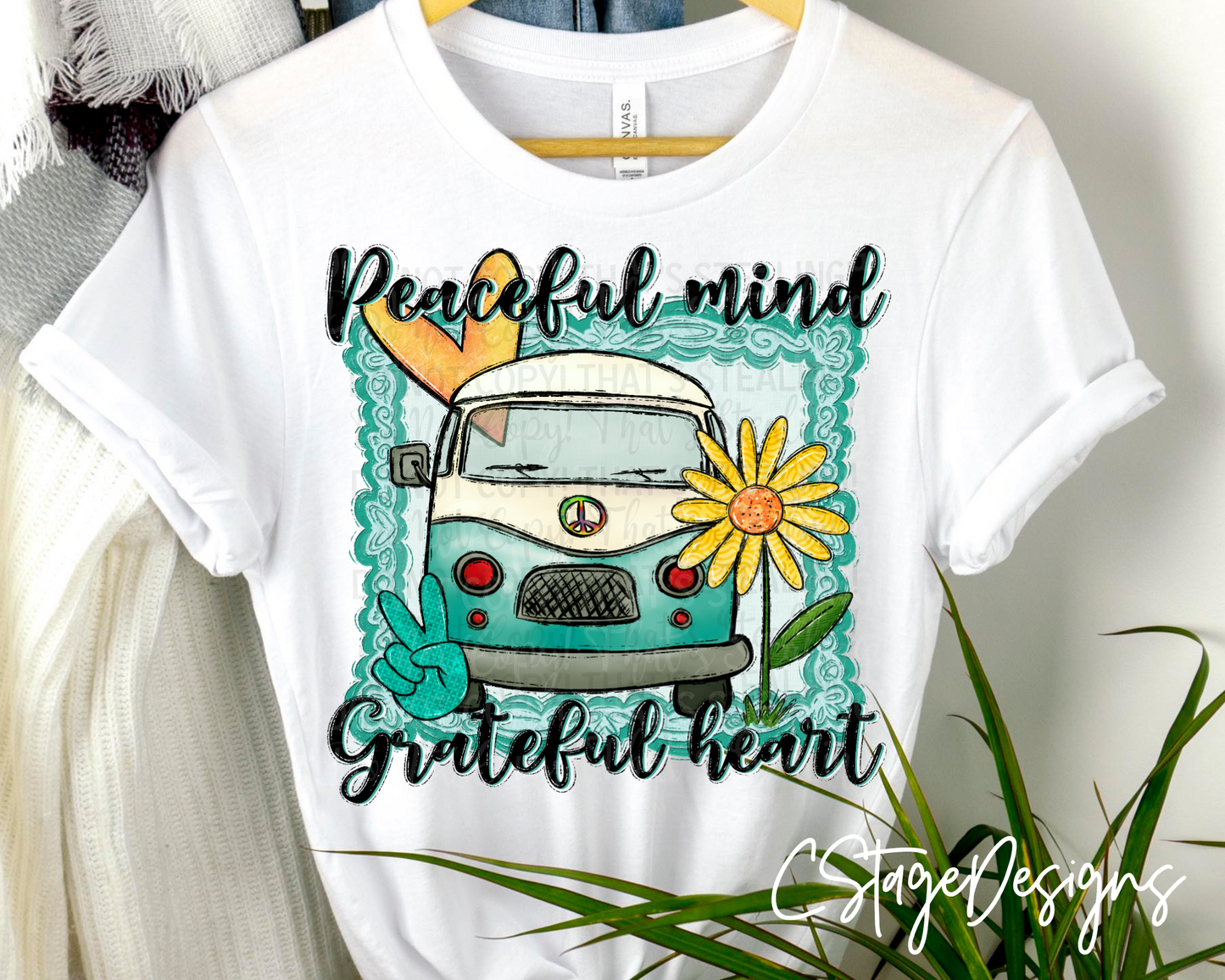 Peaceful Mind, Grateful Heart Digital Image PNG