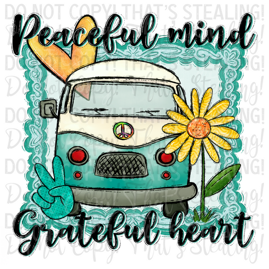 Peaceful Mind, Grateful Heart Digital Image PNG