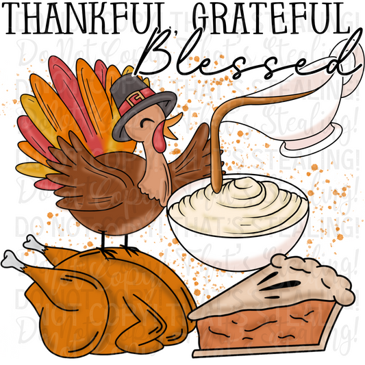 Thankful, Grateful Blessed Digital Image PNG