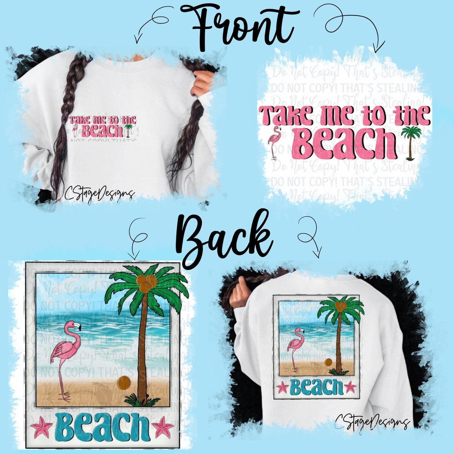 Take me to the beach front and back Digital Image PNG