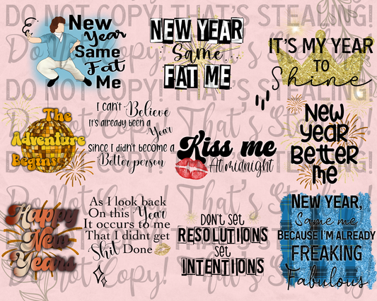 New Years Bundle Digital Images PNG