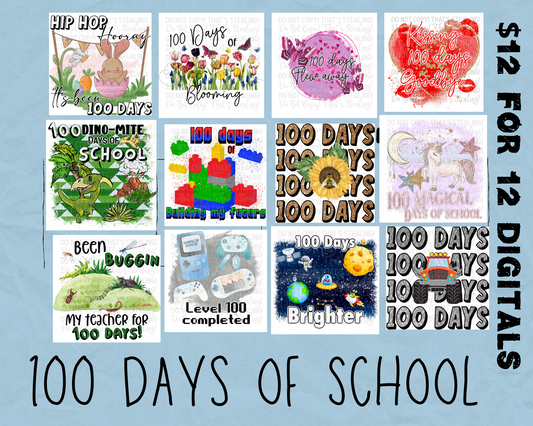 100 Days of School Digital Images PNG