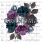 Grandma Dark Flowers Digital Image PNG