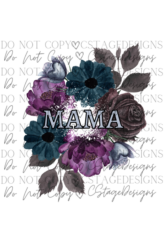 MAMA Dark Flowers Digital Image PNG