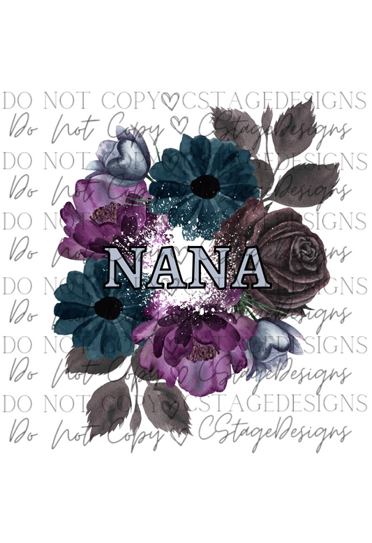 NANA Dark Flowers Digital Image PNG