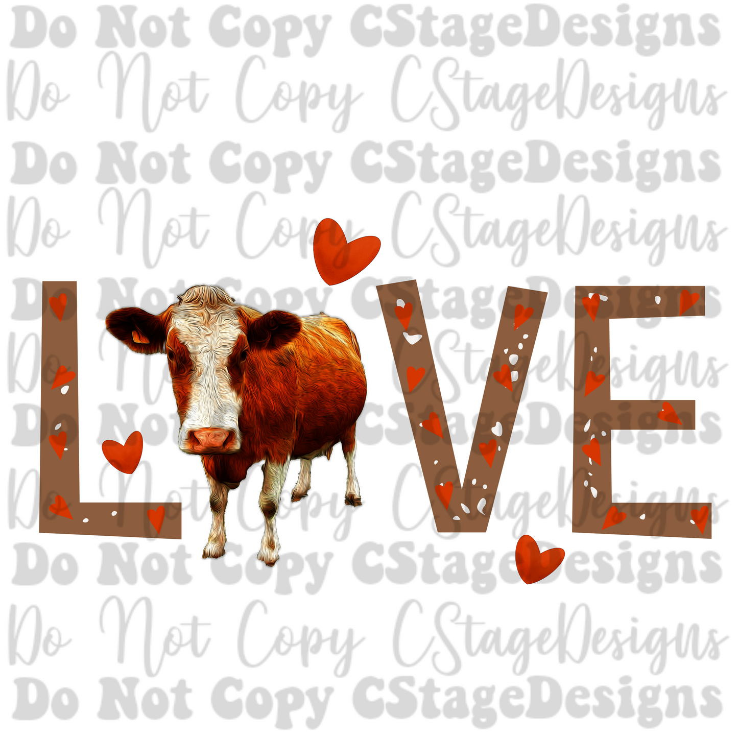 Love Cows Digital Image PNG