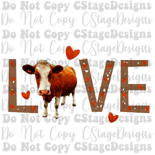 Love Cows Digital Image PNG
