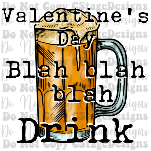 Valentine's Day blah blah blah drink Digital Image PNG