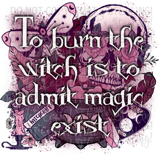To burn the witch is to admit magic exist Digital Image PNG