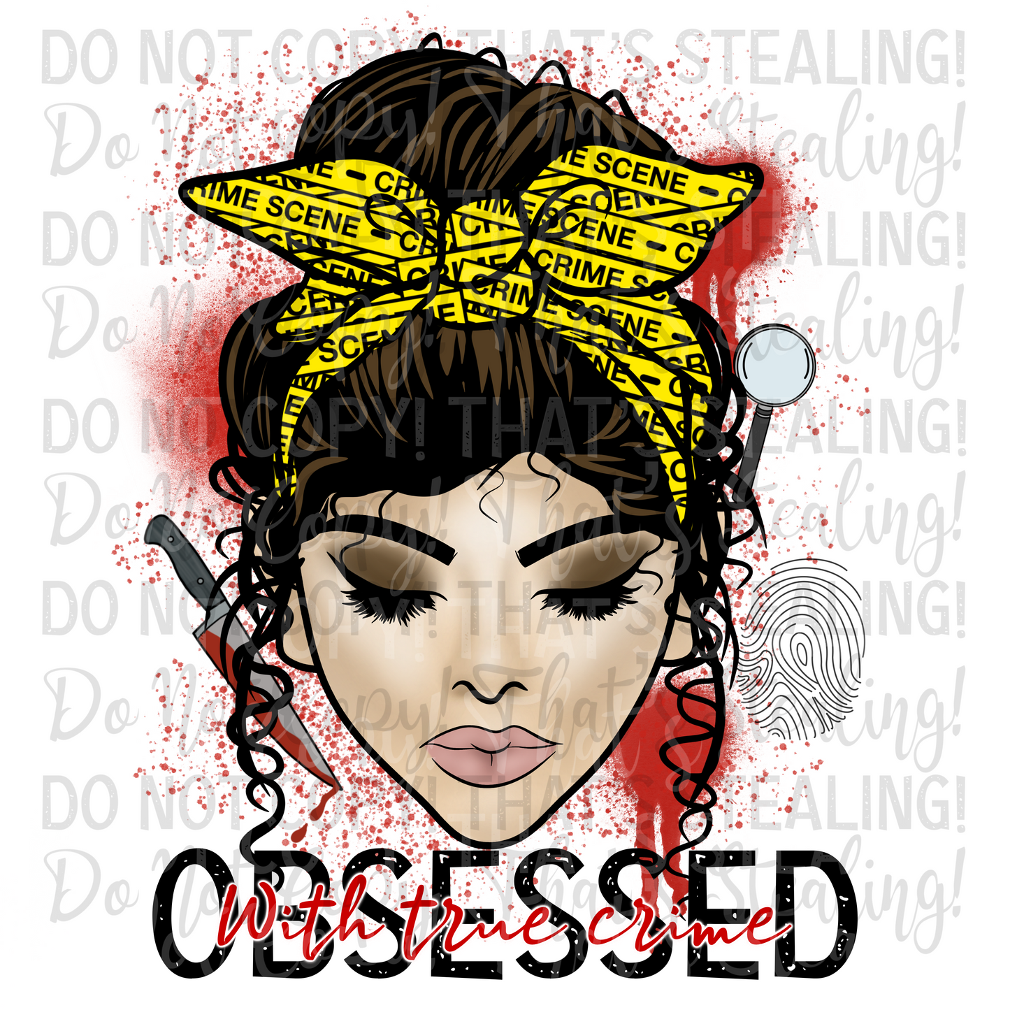 Obsessed with true crime Digital Image PNG