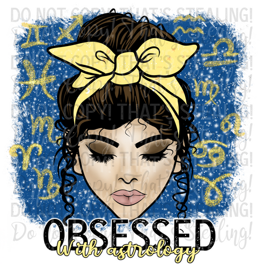 Obsessed with Astrology Digital Image PNG