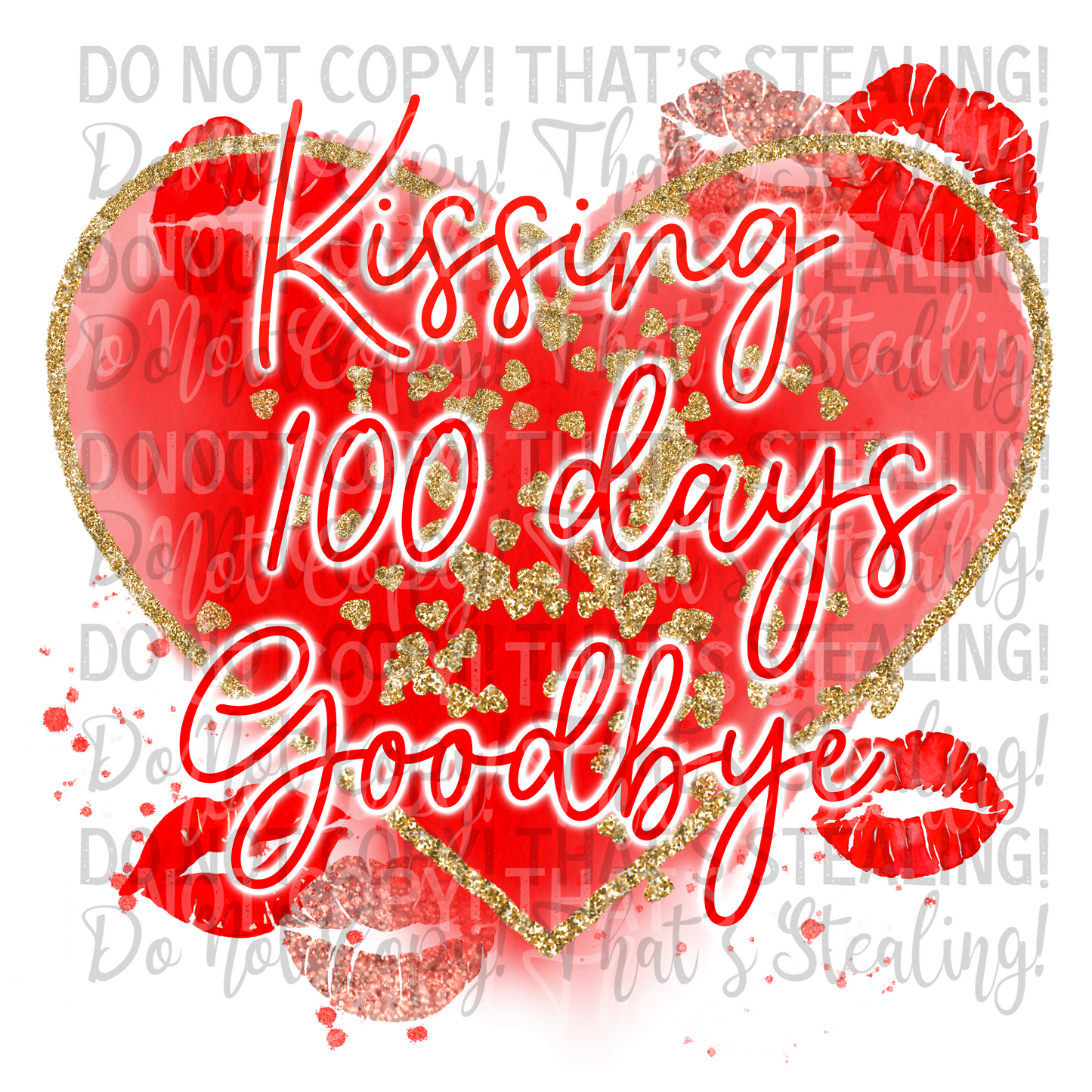 Kissing 100 Days Goodbye Digital Image PNG