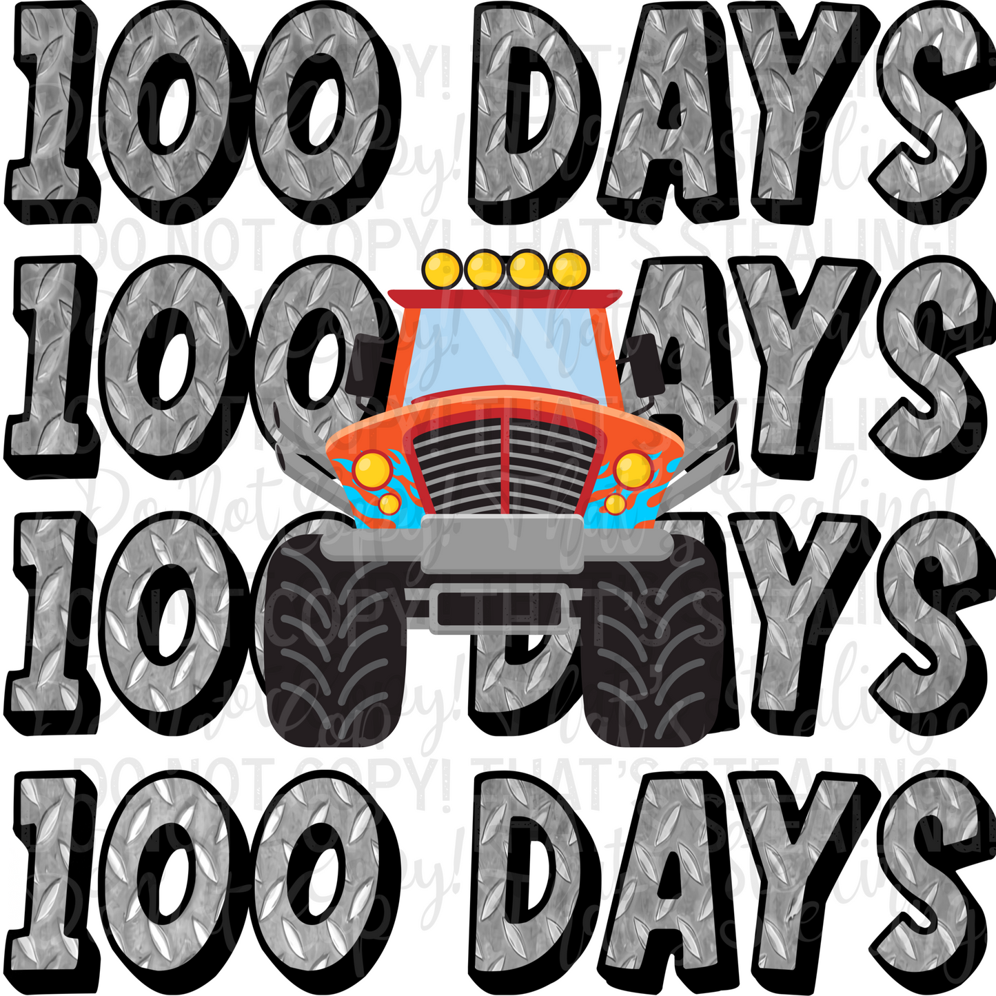 100 Days Monster Truck Digital Image PNG