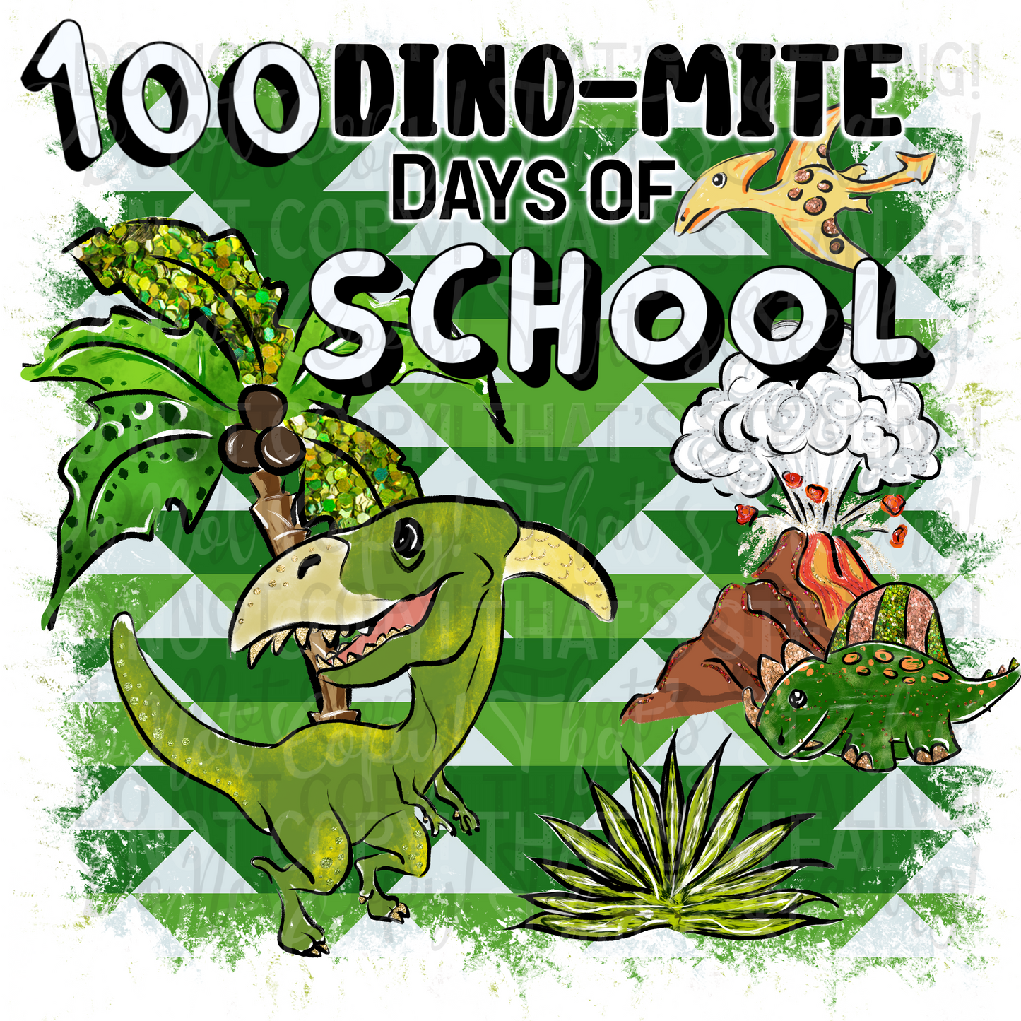 100 Dino-Mite Days of School Digital Image PNG