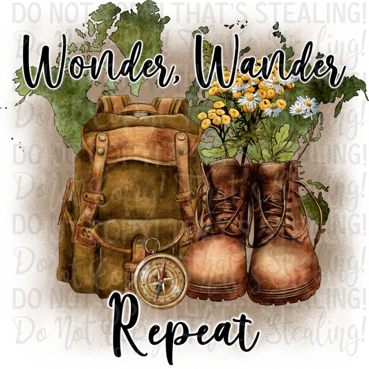 Wonder, Wander, Repeat Digital Image PNG