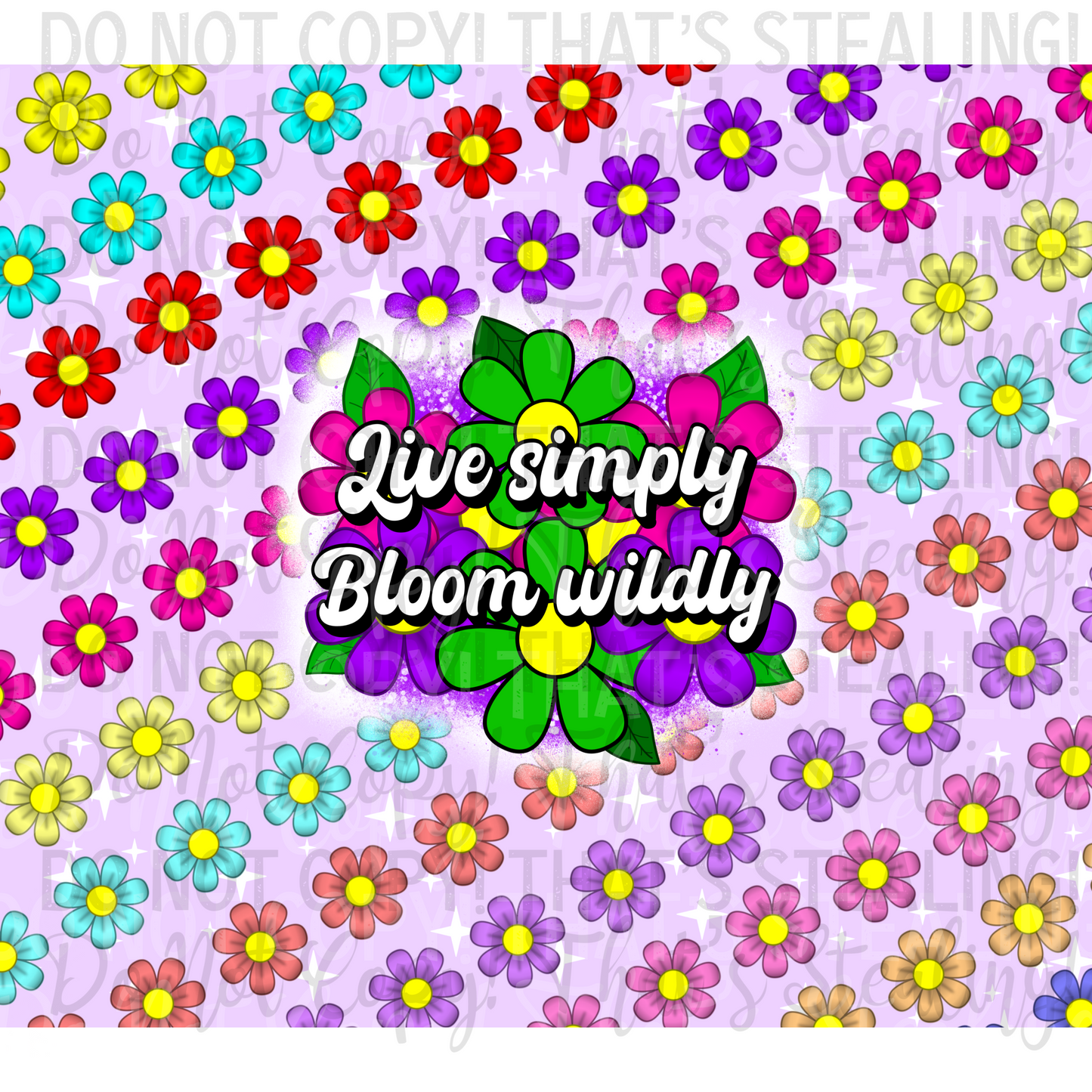 20oz Tumbler Wrap Love Simply Bloom Wildly Digital Image PNG