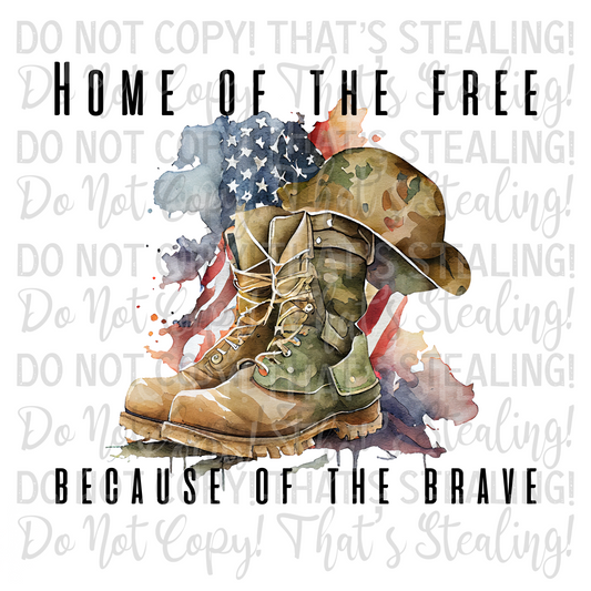 Home of the free because of the brave Digital Image PNG