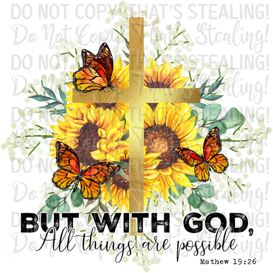 But with God, all things are possible Digital Image PNG