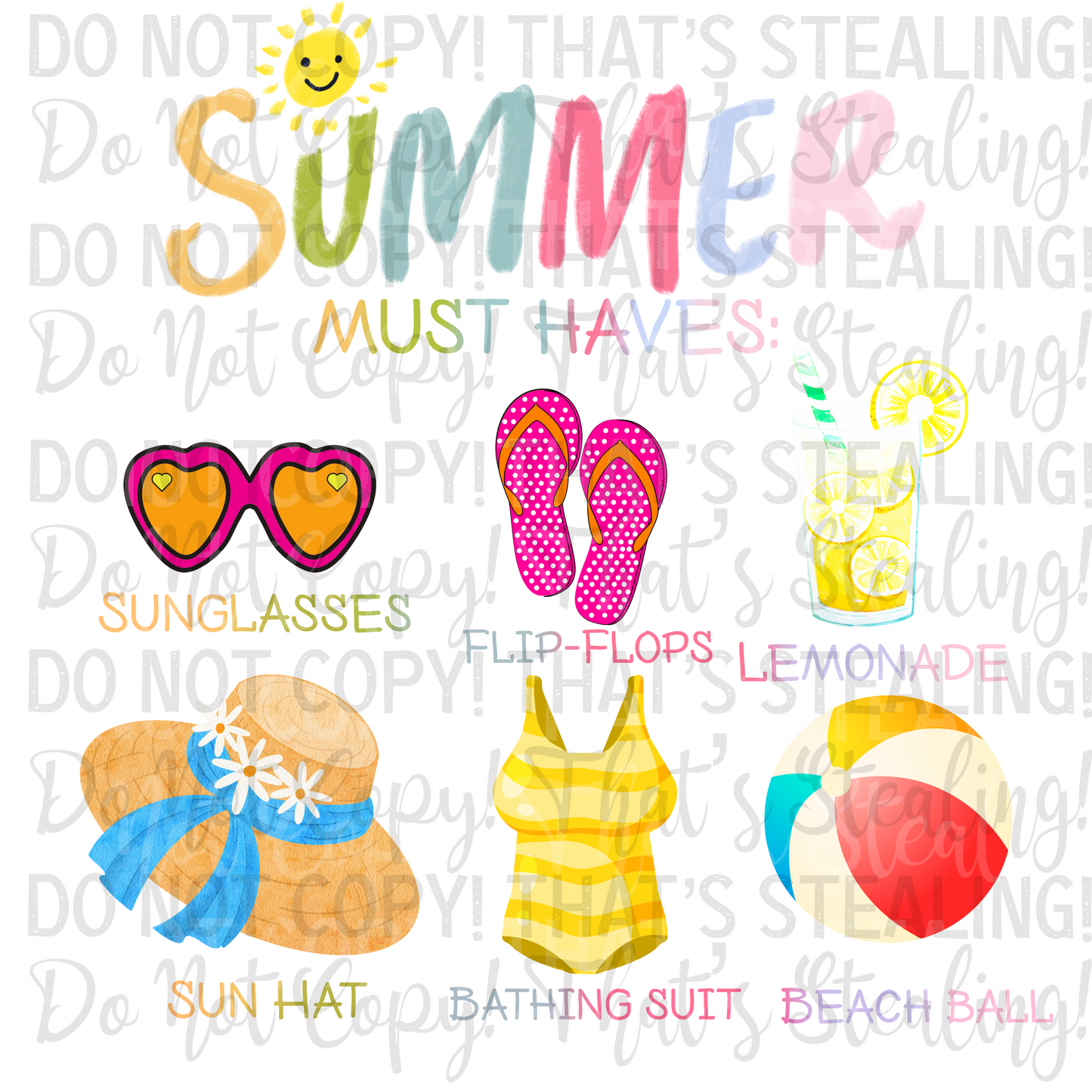 Summer must haves Digital Image PNG