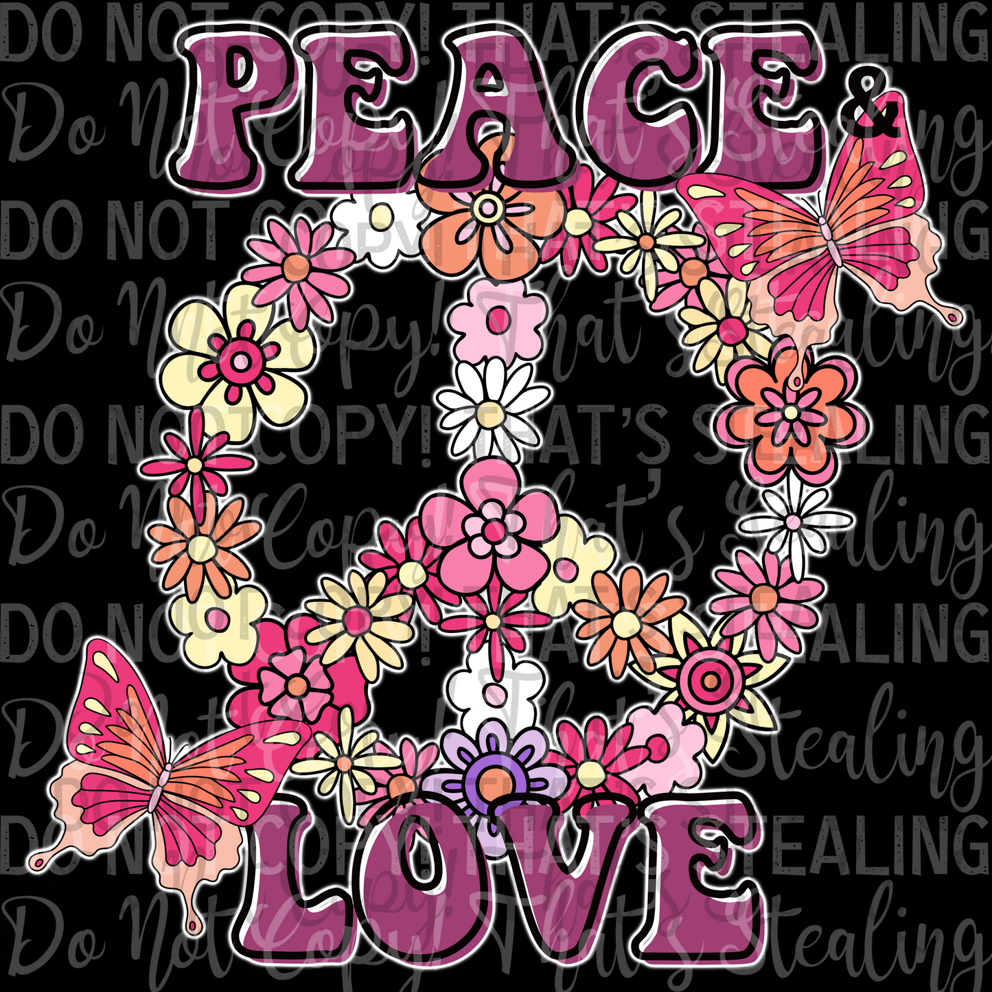 Semi Exclusive Peace & Love Digital Image PNG