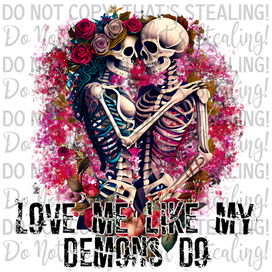 Love me like my demons do Digital Image PNG