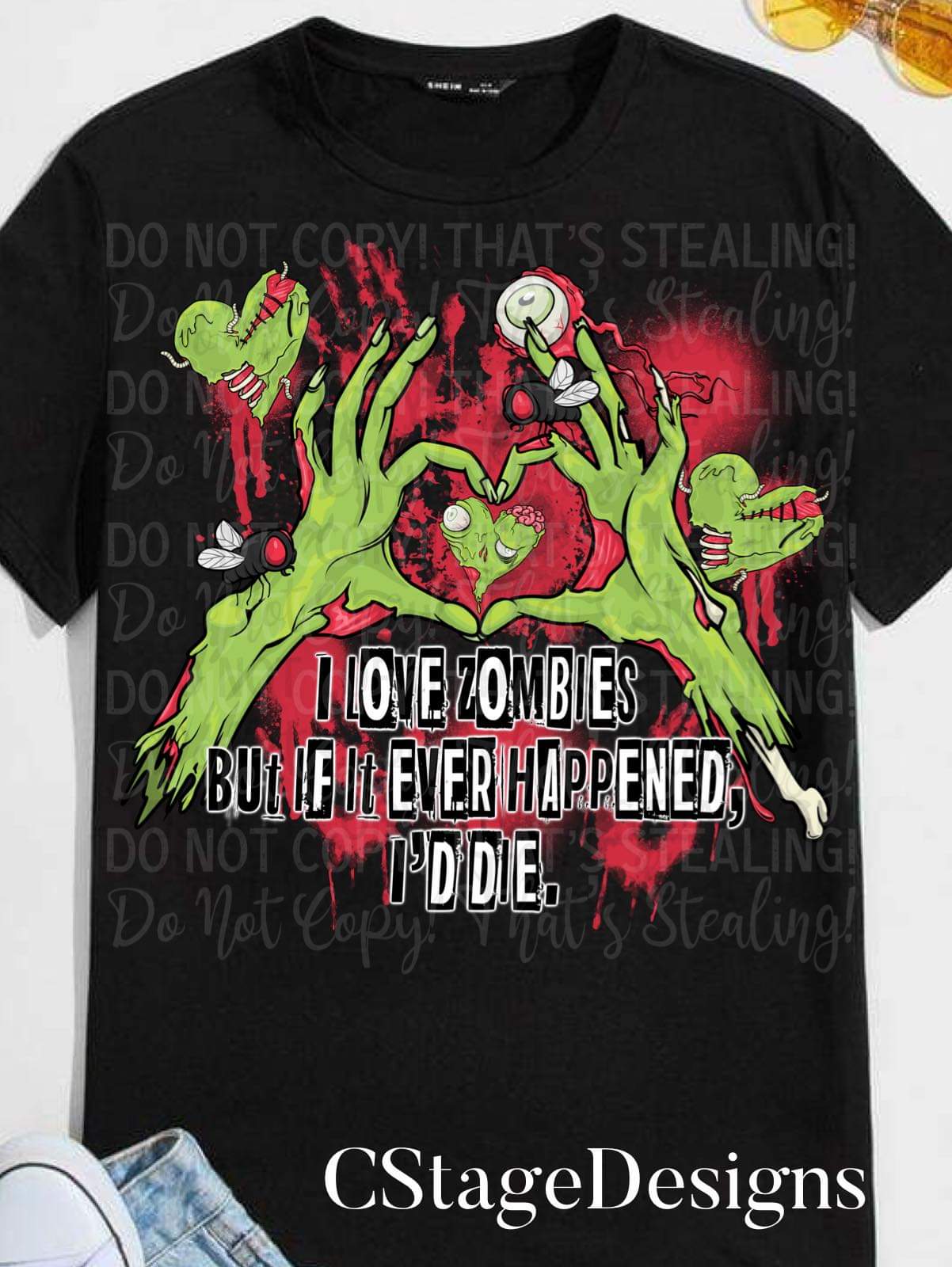 I love zombies but if it ever happened, I'd die Digital Image PNG